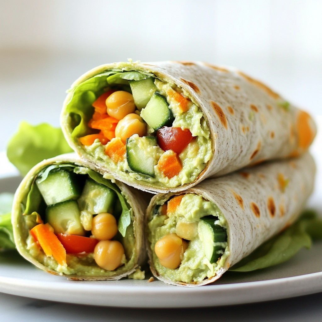 Creamy Clean Eating Avocado and Chickpea Wrap Delight