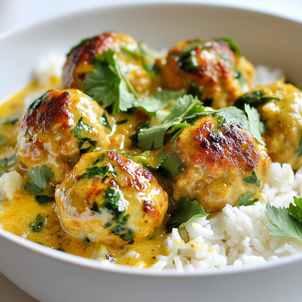 Coconut Curry Chicken Meatballs Tasty and Simple Meal