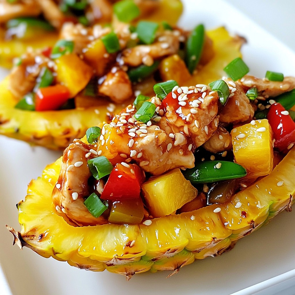 Teriyaki Chicken Pineapple Boats Flavorful Dinner Idea