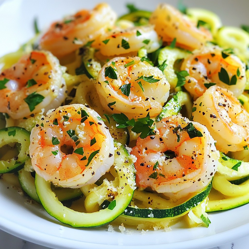 Garlic Butter Shrimp Zucchini Noodles Simple Dish