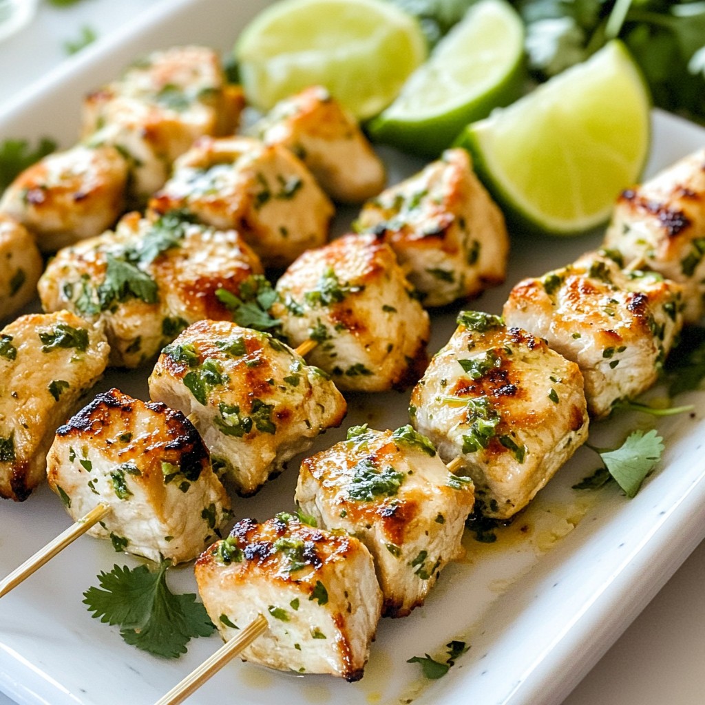 Grilled Healthy Recipes Cilantro Lime Chicken Skewers
