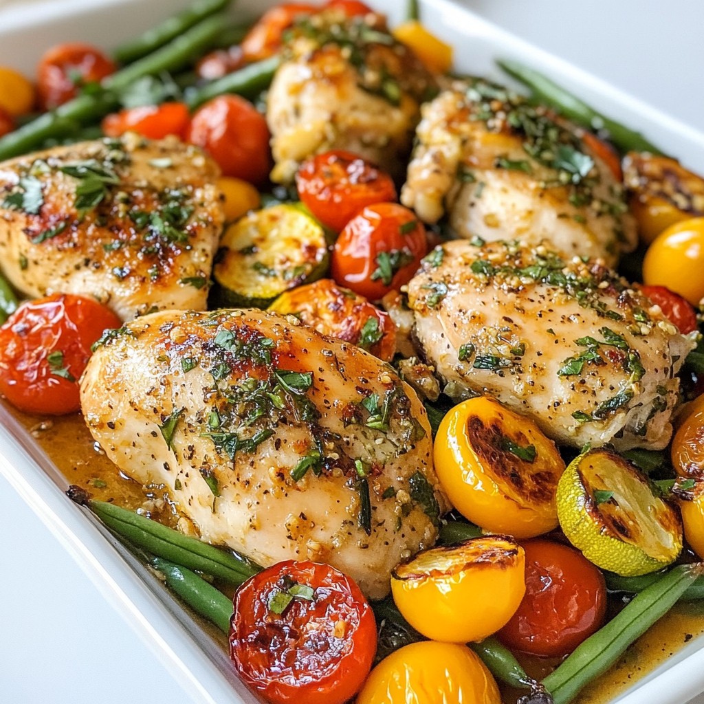Garlic Herb Chicken Breasts with Clean Eating Veggies