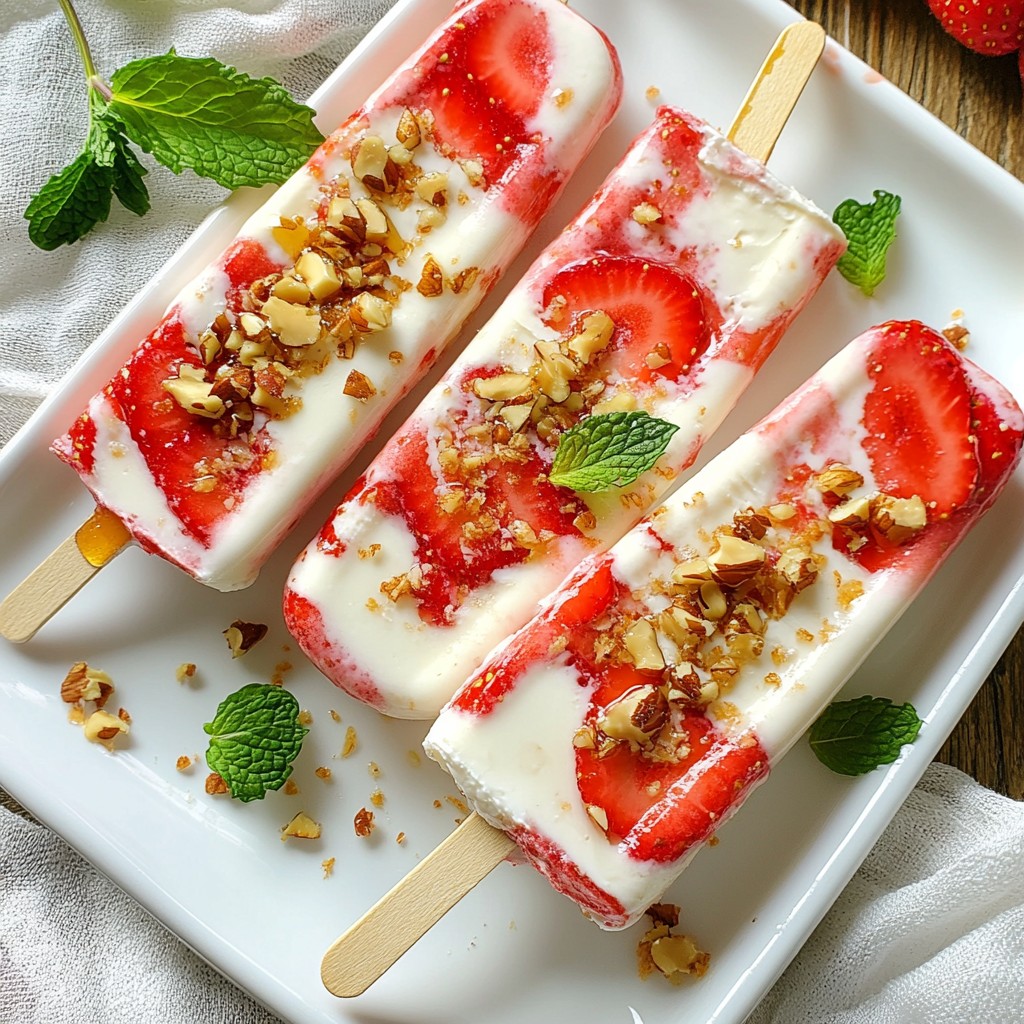 Greek Yogurt Strawberry Pops Refreshing Summer Treat