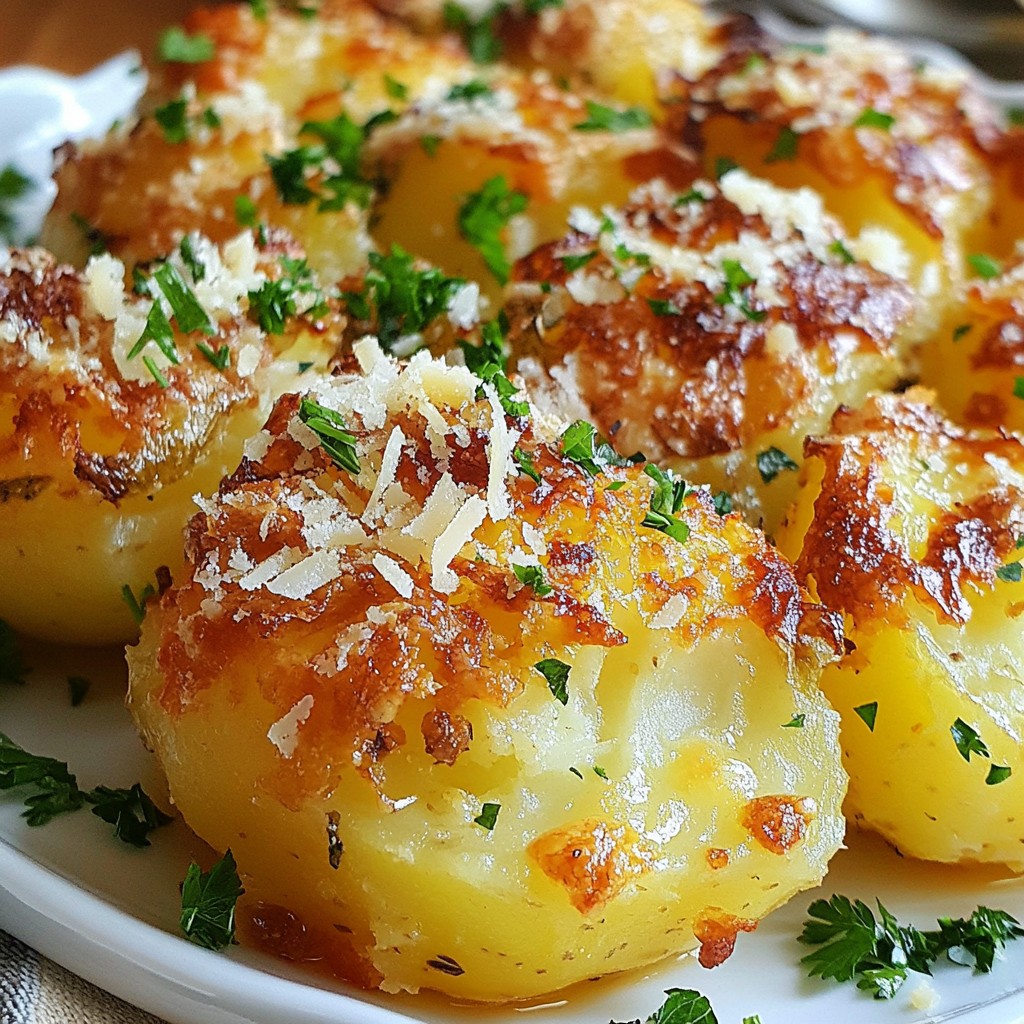 Garlic Parmesan Smashed Potatoes Crisp and Tasty Treat