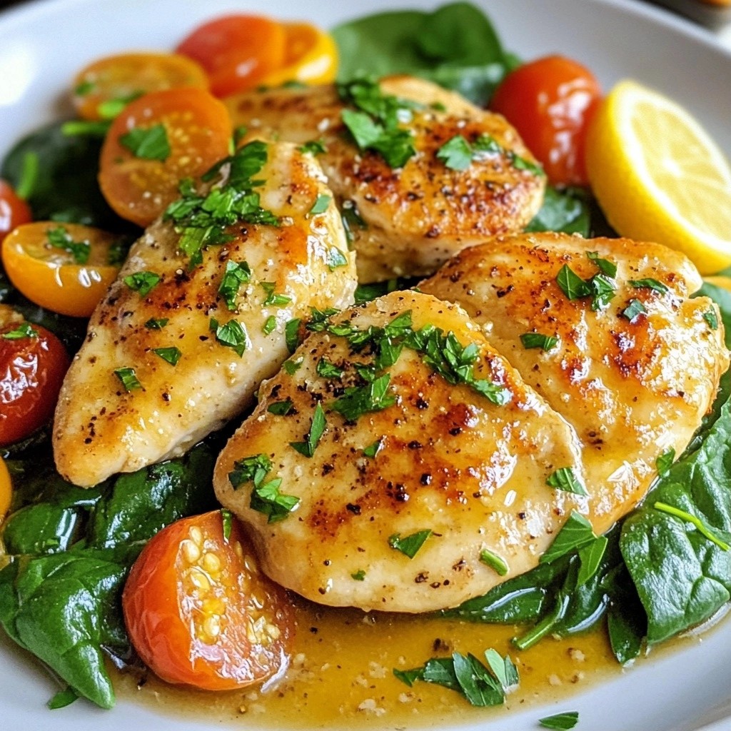 Savory Healthy Recipes Lemon Garlic Chicken Skillet