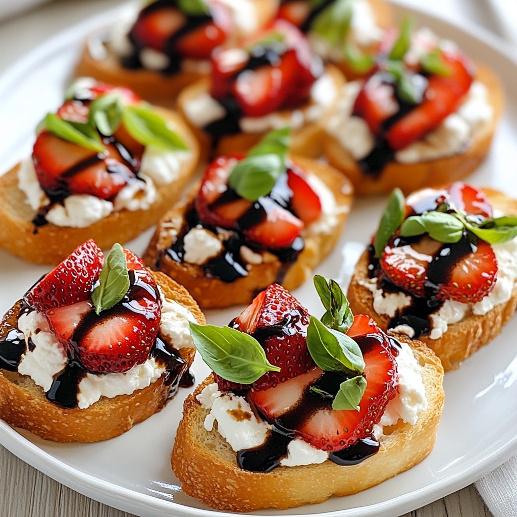 Balsamic Strawberry Goat Cheese Crostini Delight