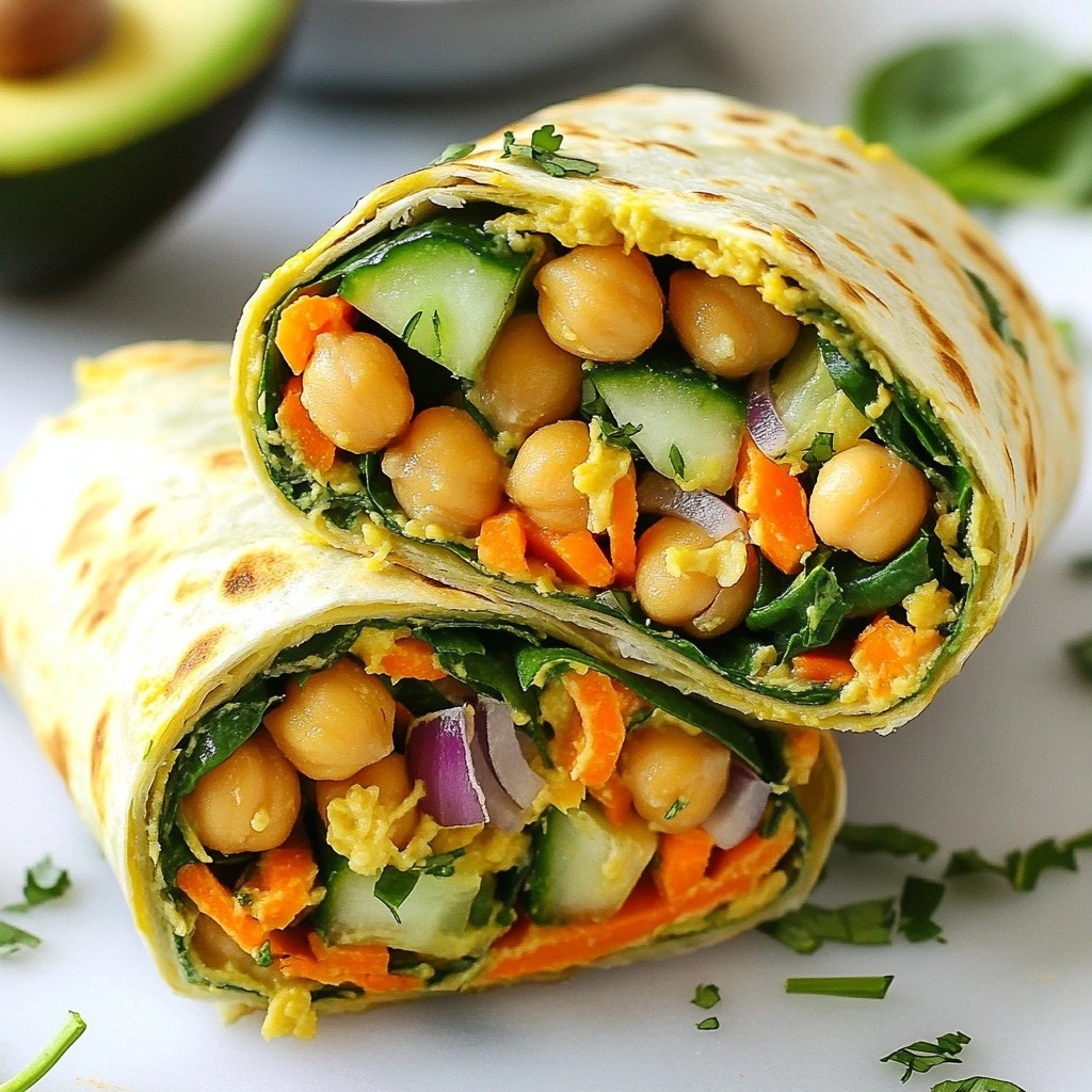 Crunchy Nutritious Meals Chickpea and Spinach Wrap