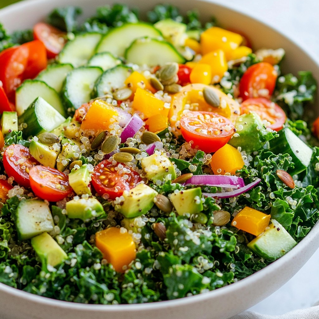Crispy Clean Eating Kale and Quinoa Salad Delight