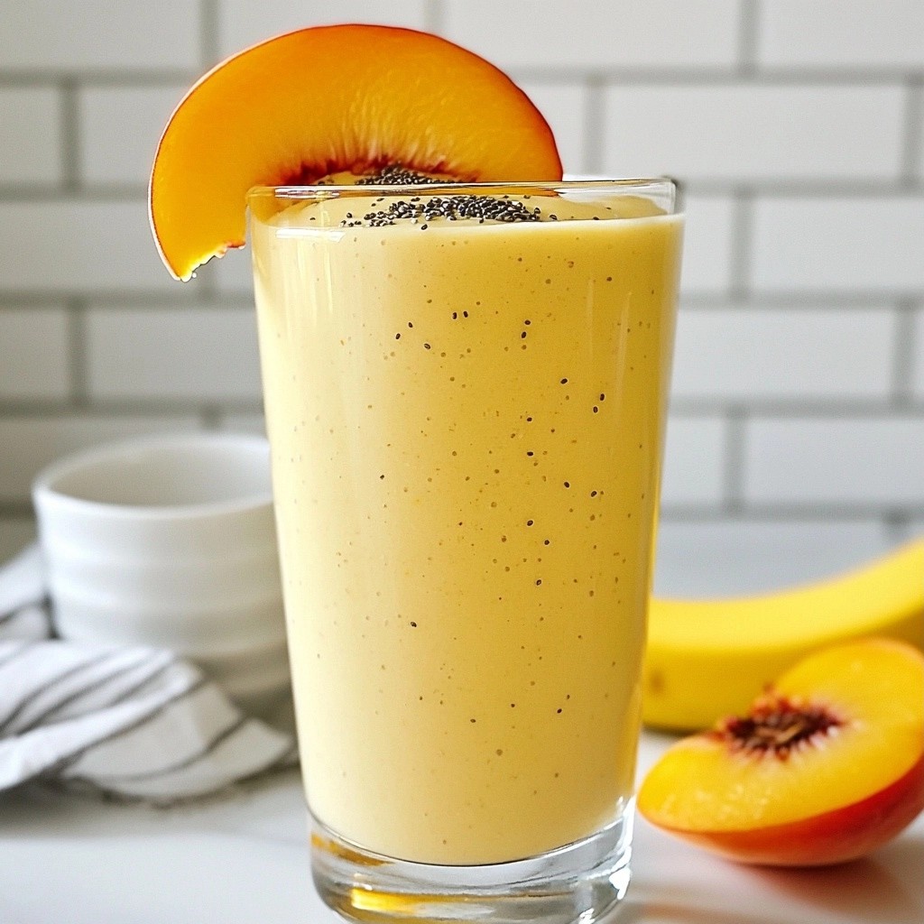 Creamy Energizing Smoothies Peach Banana Delight Bliss