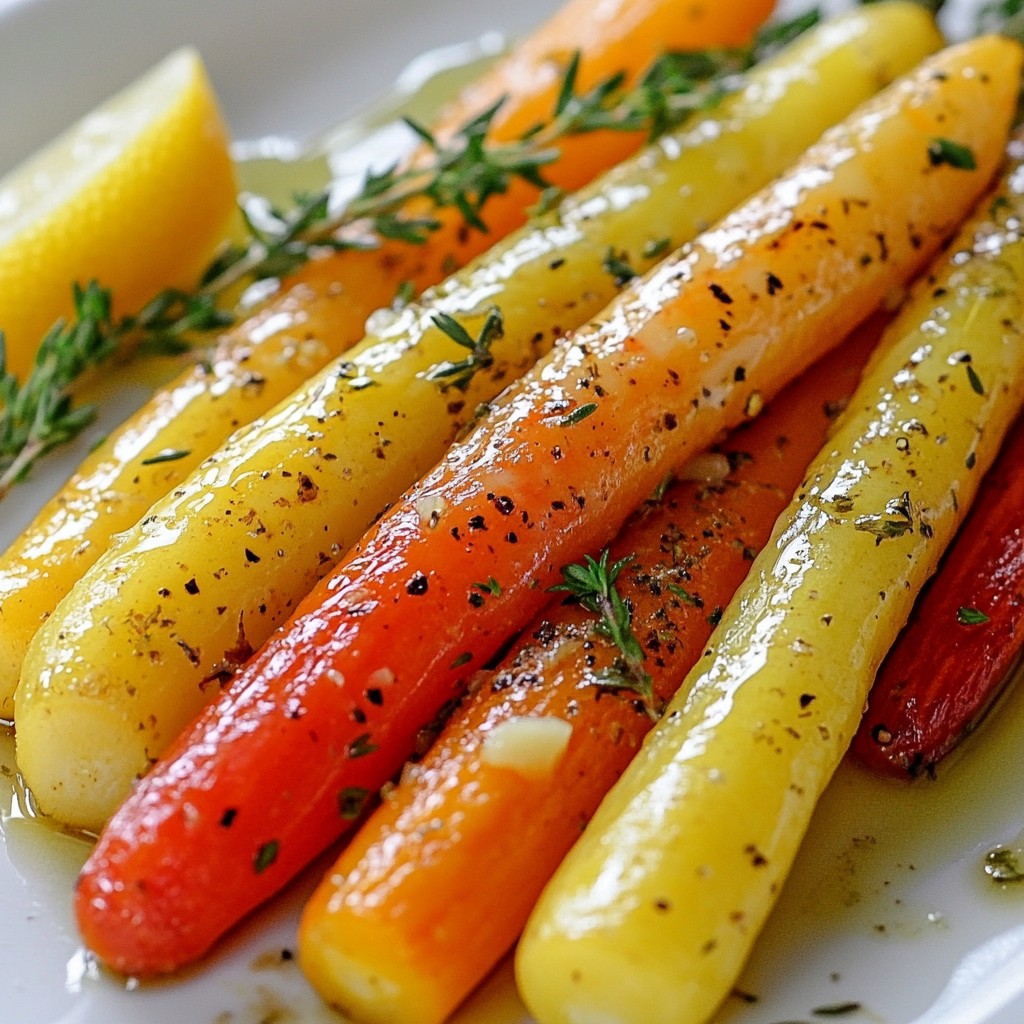 Herb Garlic Roasted Rainbow Carrots Tasty Side Dish