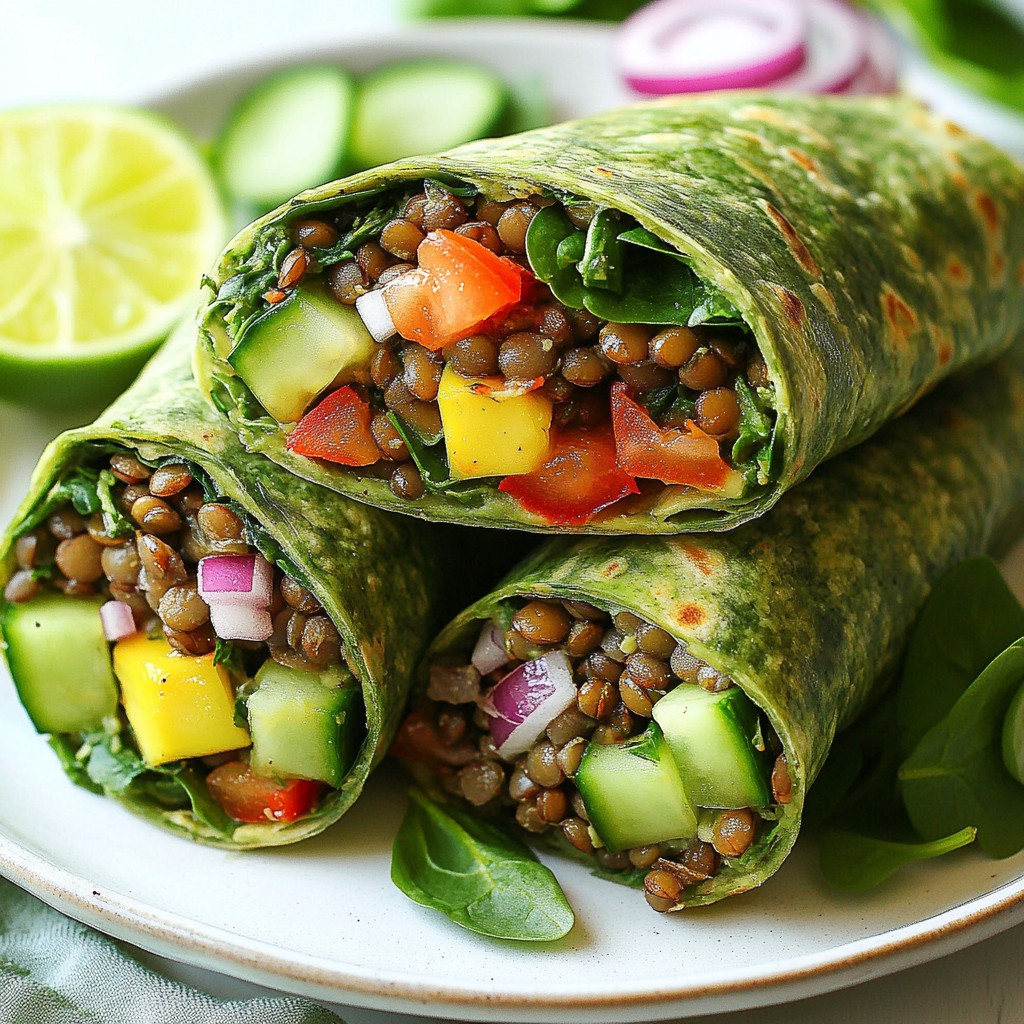 Hearty Clean Eating Lentil and Avocado Wrap Delight
