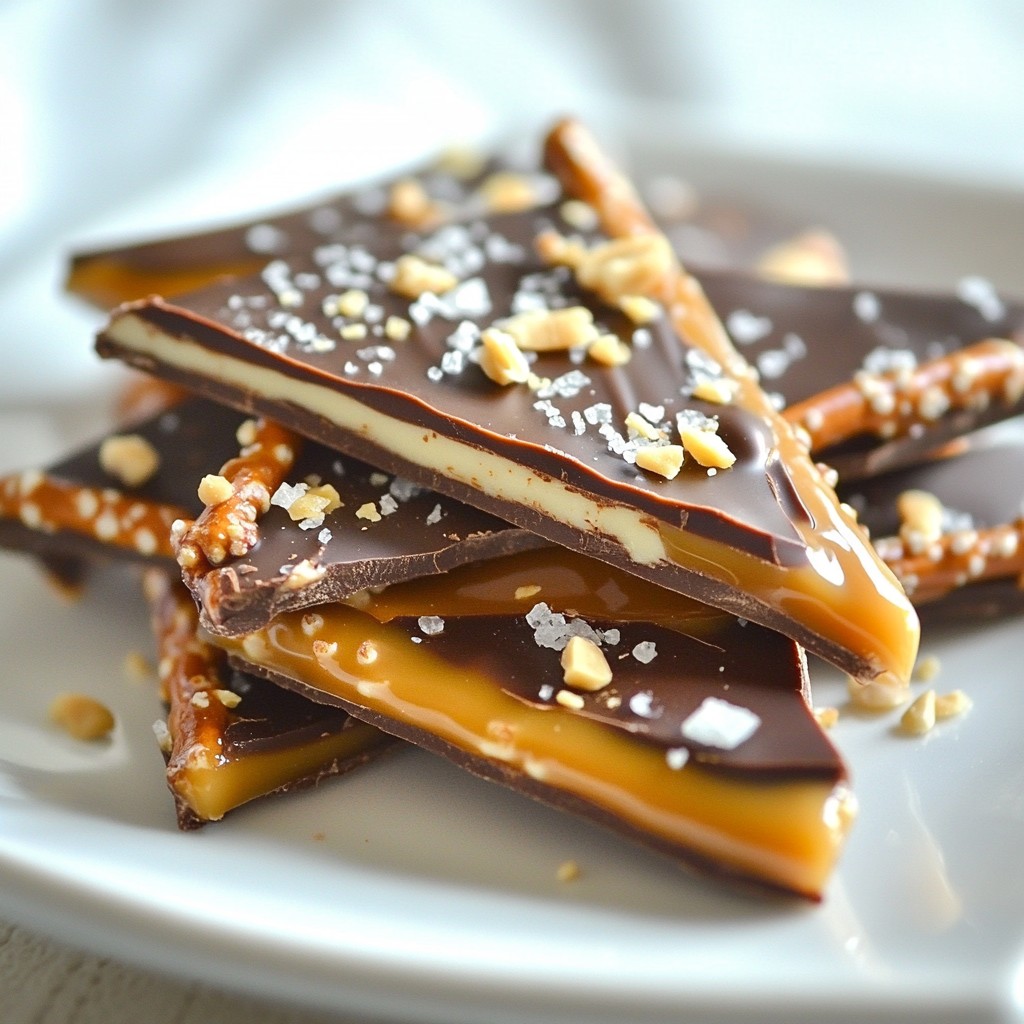Caramel Chocolate Pretzel Bark Delightful Treat Recipe