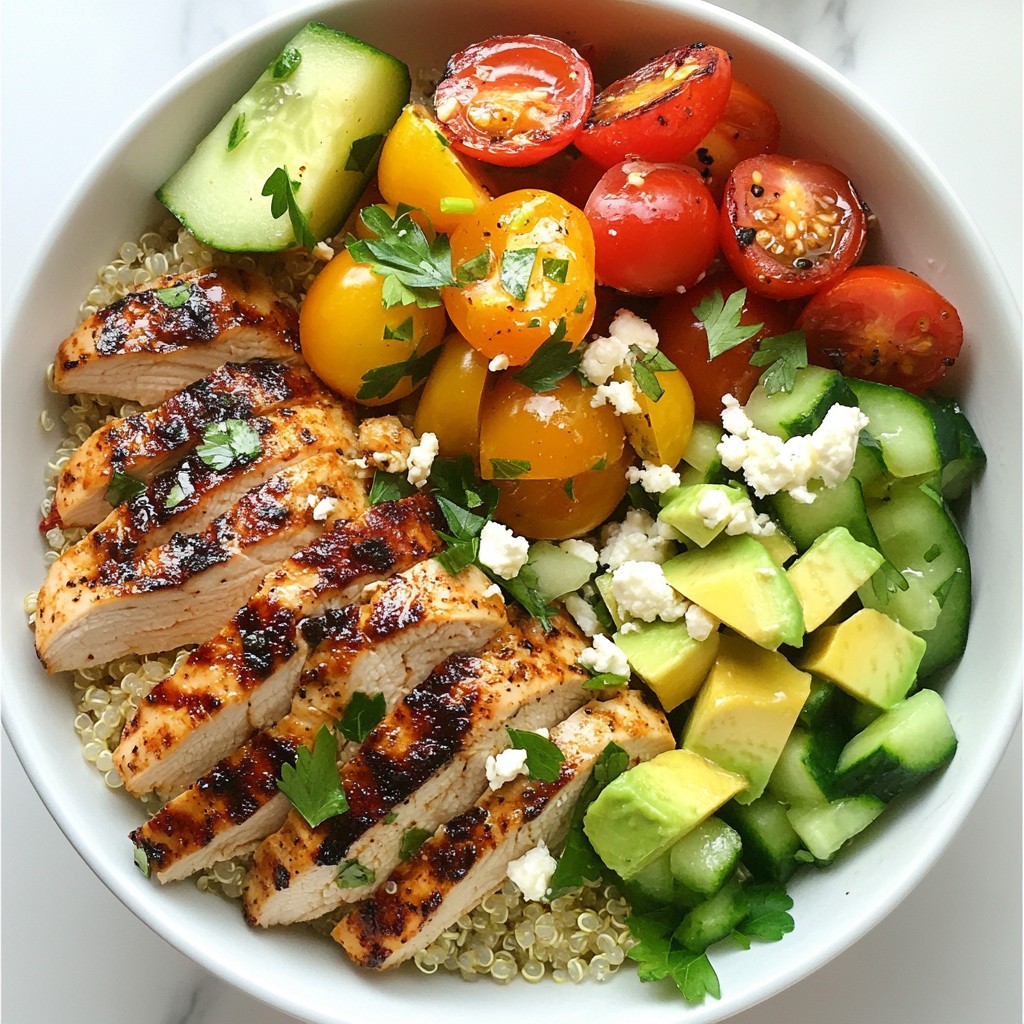 Savory nutritious meals Grilled Chicken and Quinoa Bowl