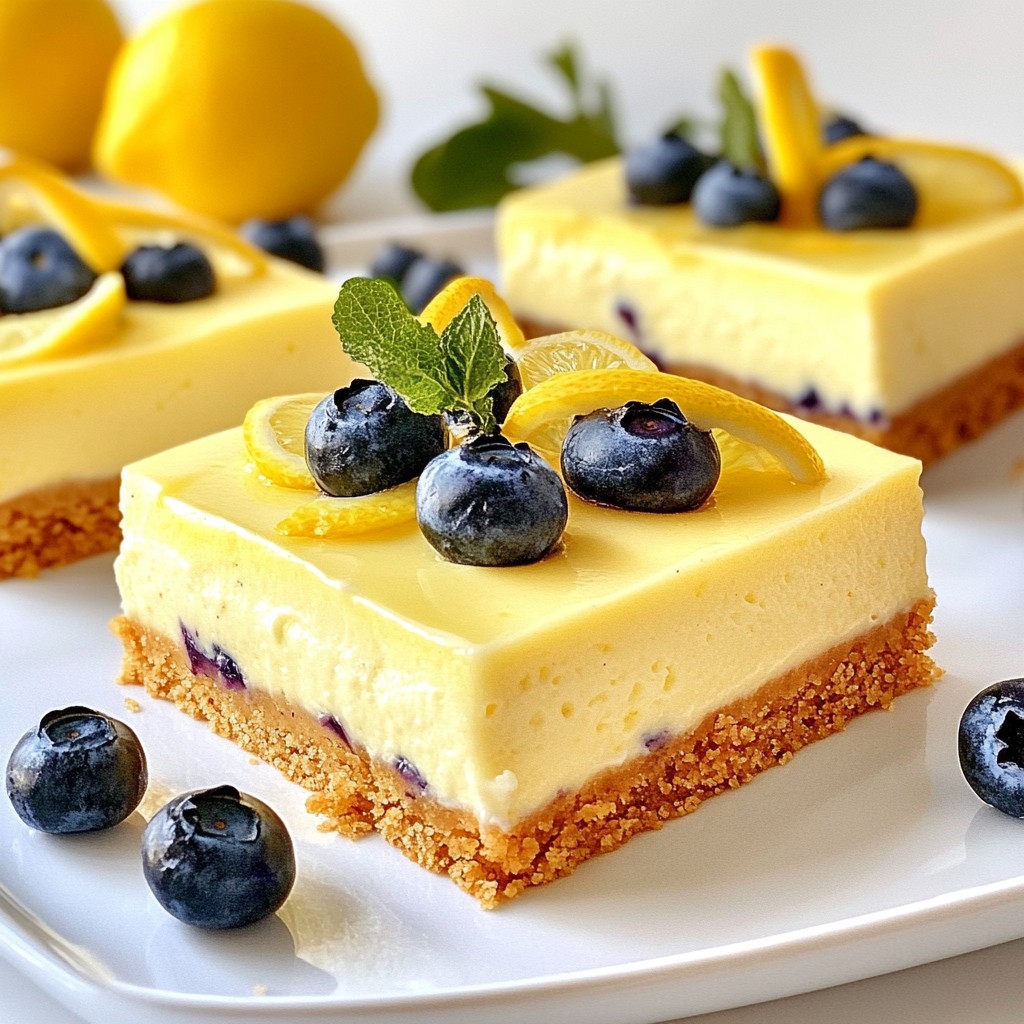 Lemon Blueberry Cheesecake Bars Fresh and Creamy Snack
