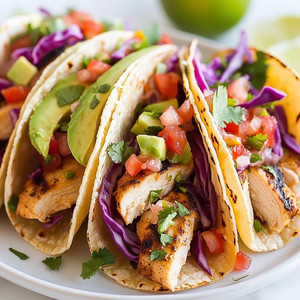 Spicy Healthy Recipes Grilled Lime Chicken Tacos Delight