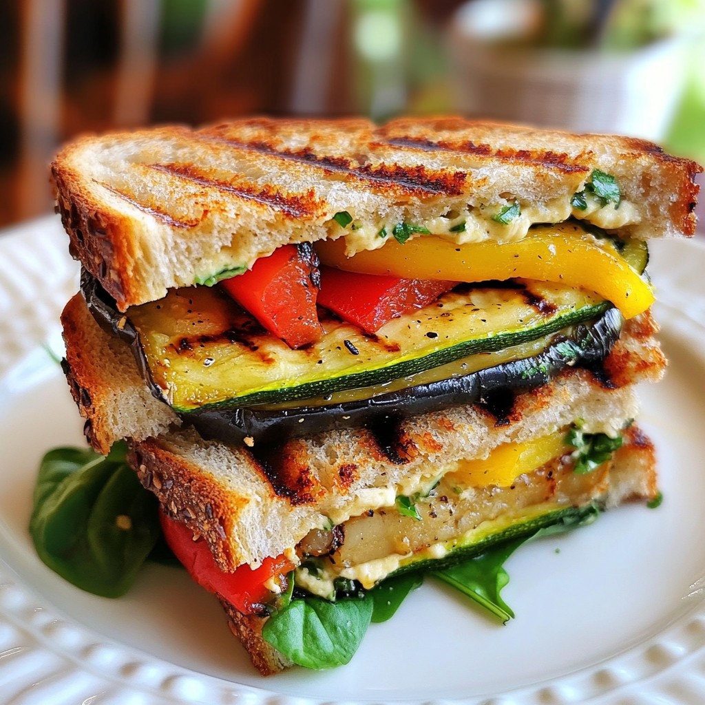 Savory Clean Eating Grilled Vegetable Panini Delight