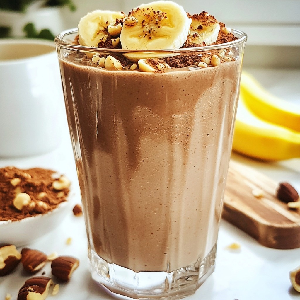 Chocolate Peanut Butter Banana Smoothie Energizing Treat