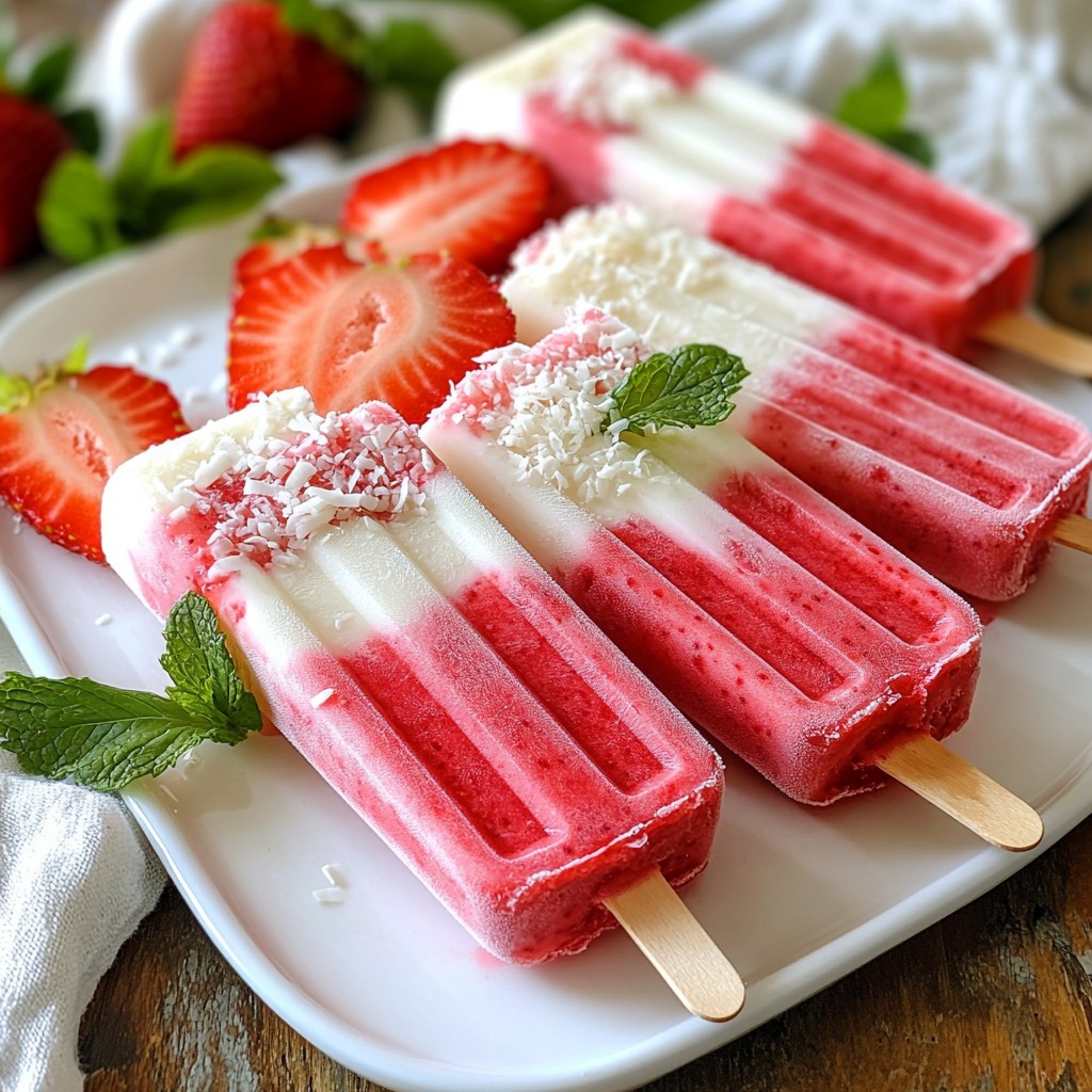 Strawberry Coconut Popsicles Sweet and Simple Treat