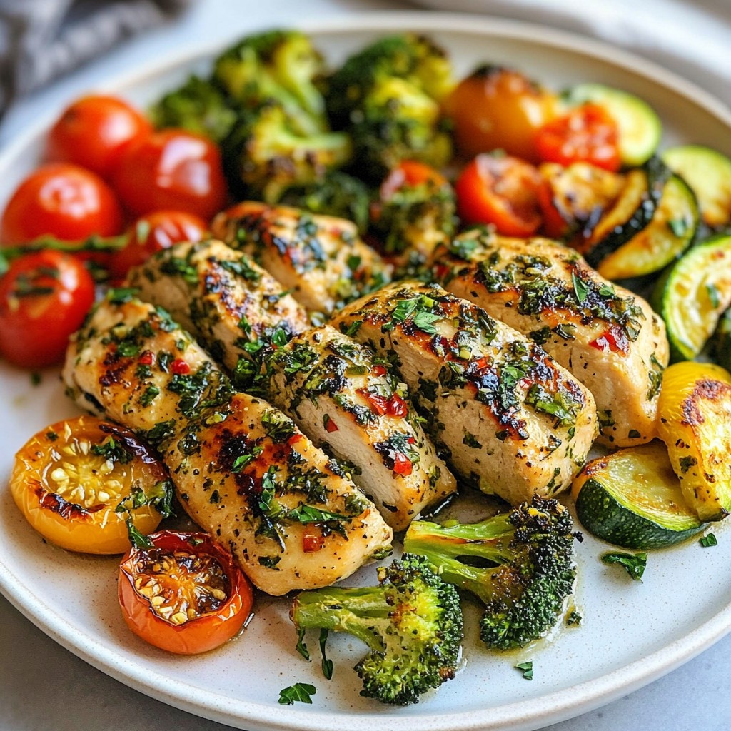 Garlic Herb Chicken Breasts with Clean Eating Veggies