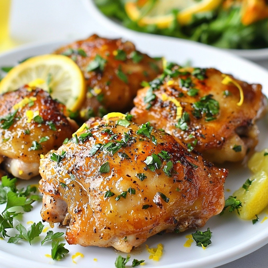 Zesty Clean Eating Lemon Herb Chicken Thighs Recipe