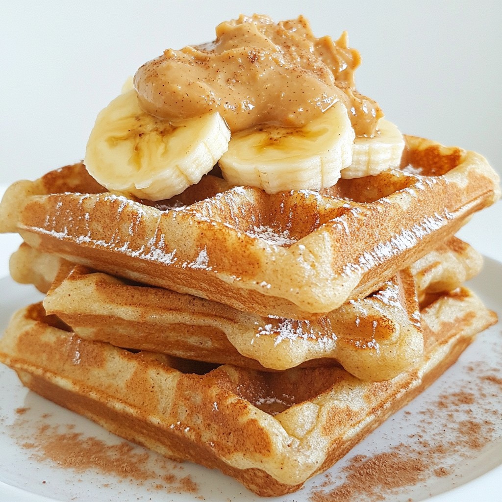 Fluffy Clean Eating Almond Butter Banana Waffles Recipe