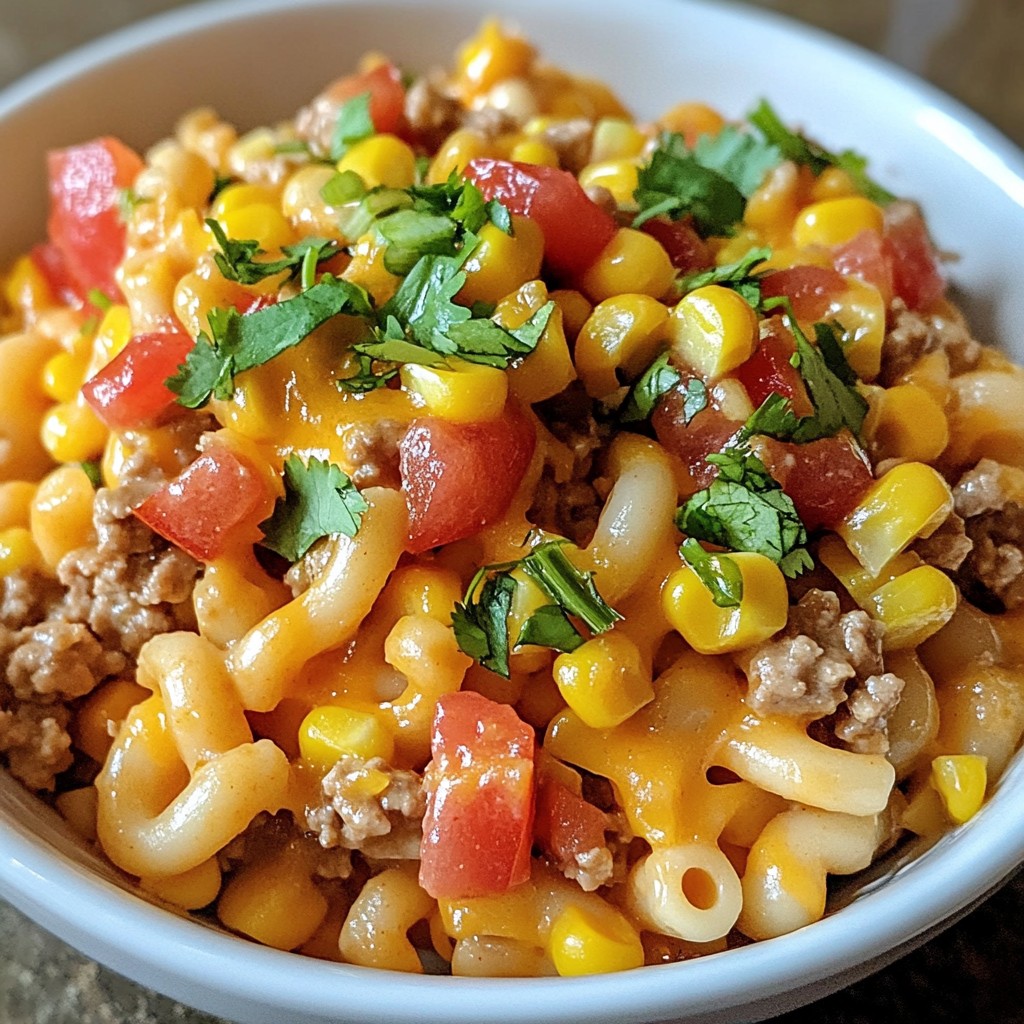 Cheesy Taco Pasta Skillet Quick and Easy Meal