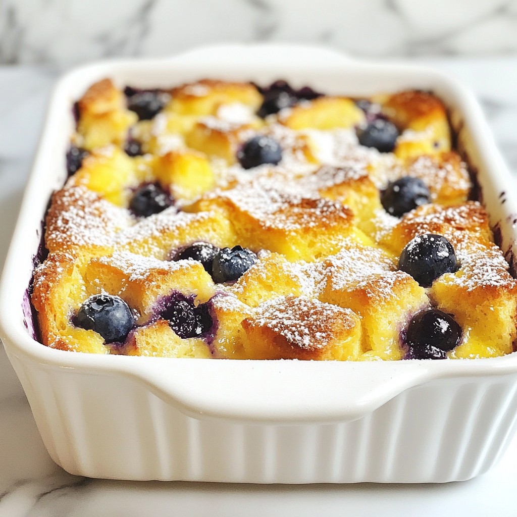 Lemon Blueberry Bread Pudding Delightful Dessert Treat