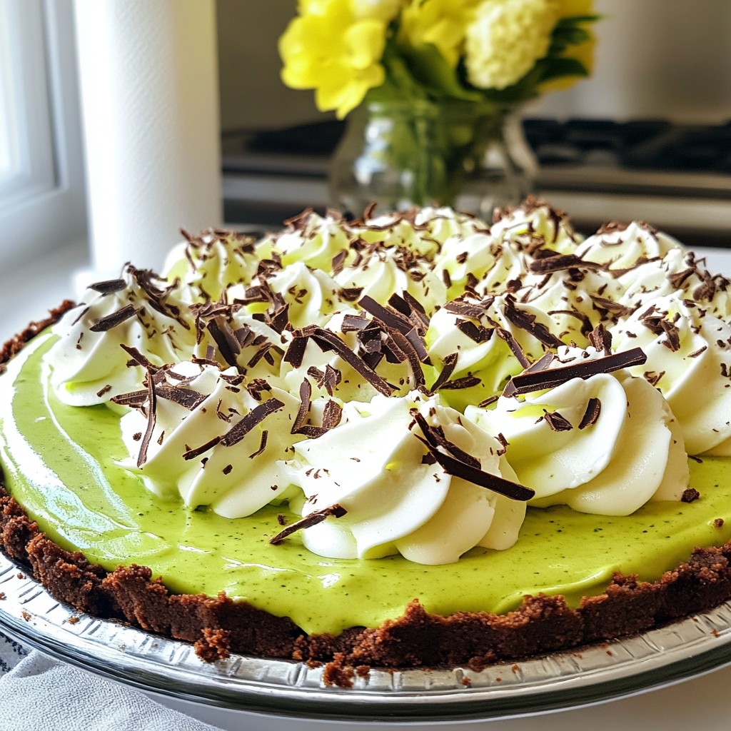 Mint Chocolate Chip Ice Cream Pie Delightful Dessert Treat