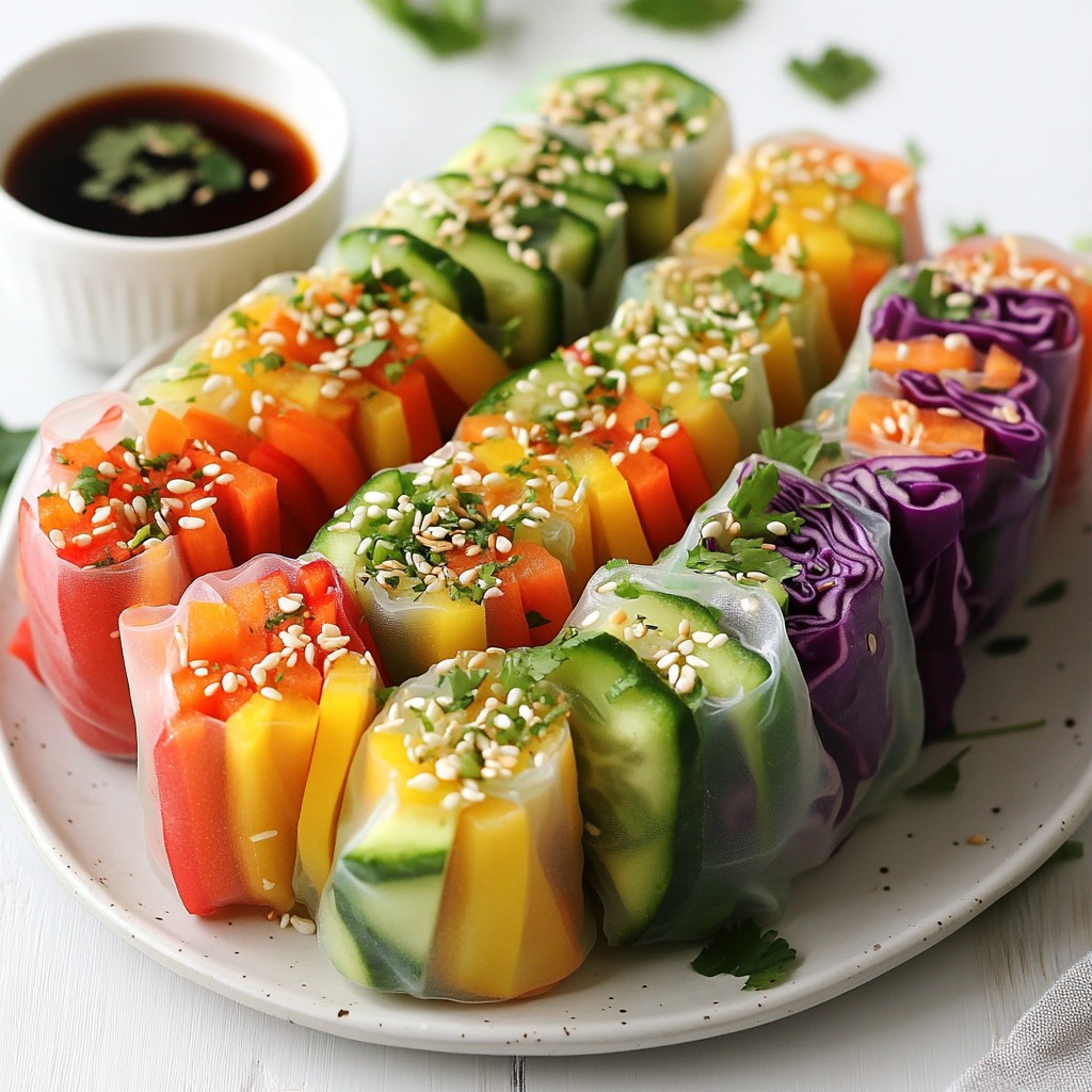 Rainbow Veggie Spring Rolls Flavorful and Fresh Treat