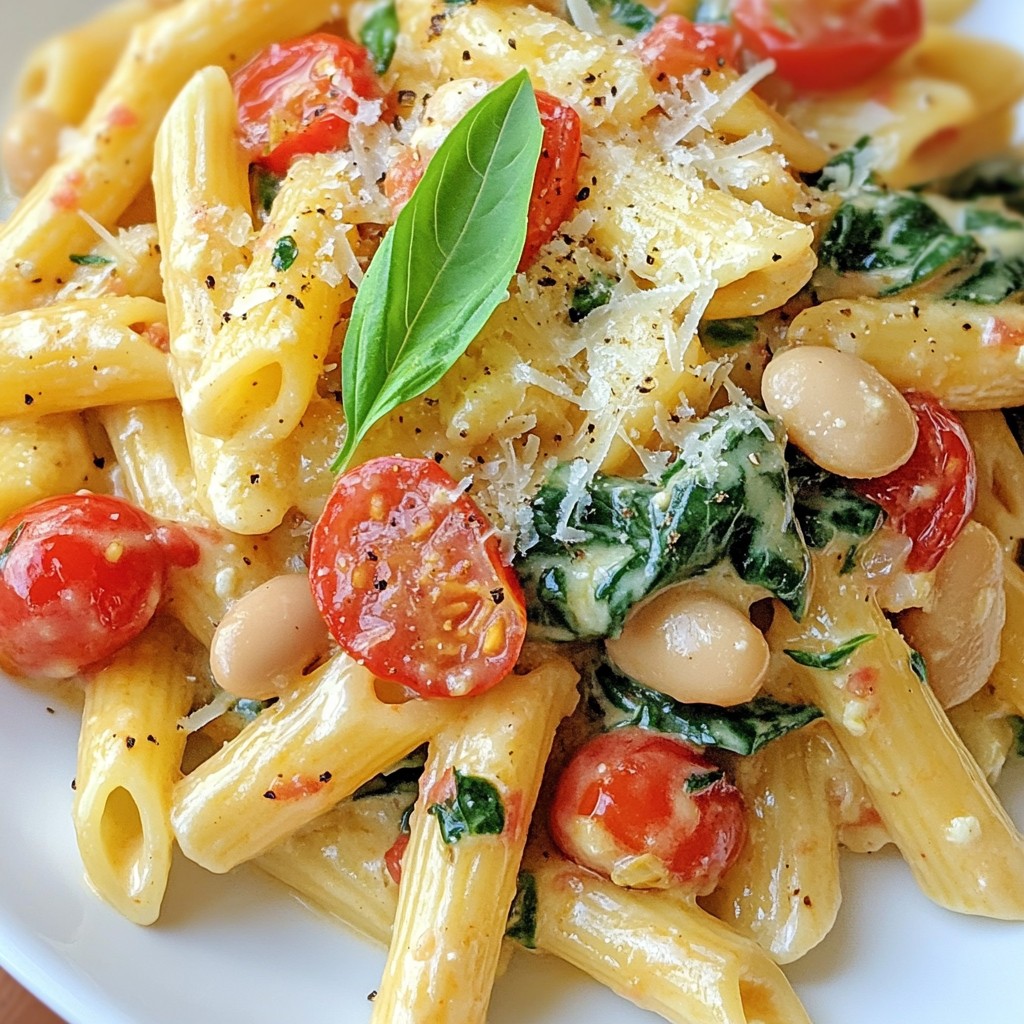Creamy Tuscan White Bean Pasta Delightful and Easy Meal