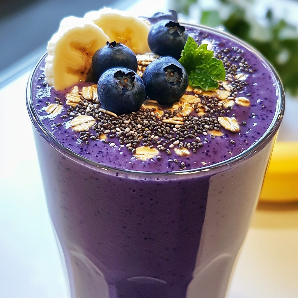 Blueberry Oatmeal Breakfast Smoothie Energizing Recipe