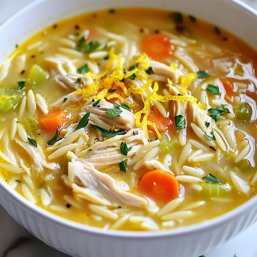 Creamy Lemon Chicken Orzo Soup Easy Weeknight Meal