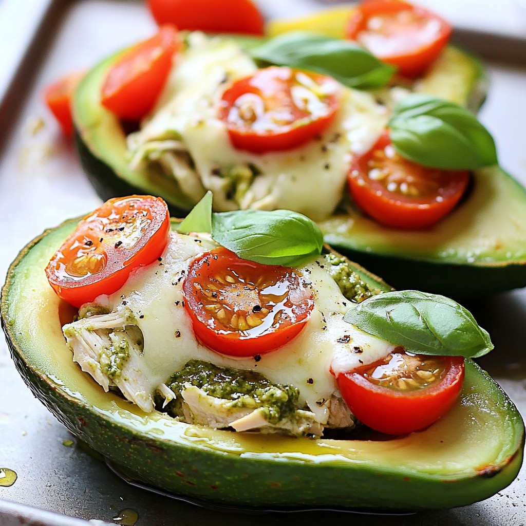 Pesto Chicken Stuffed Avocado Flavorful and Simple Treat