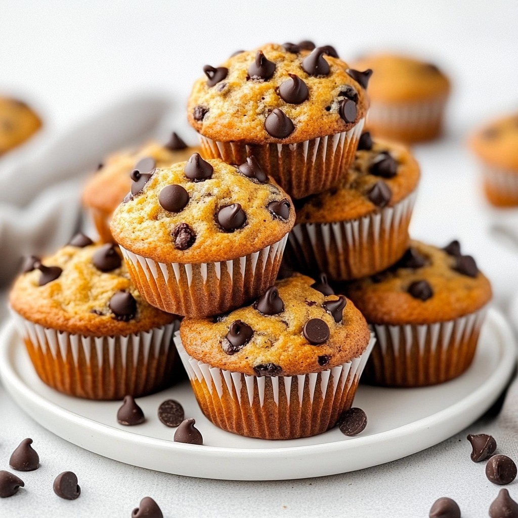 Chocolate Chip Banana Oat Muffins Simple & Tasty Snack