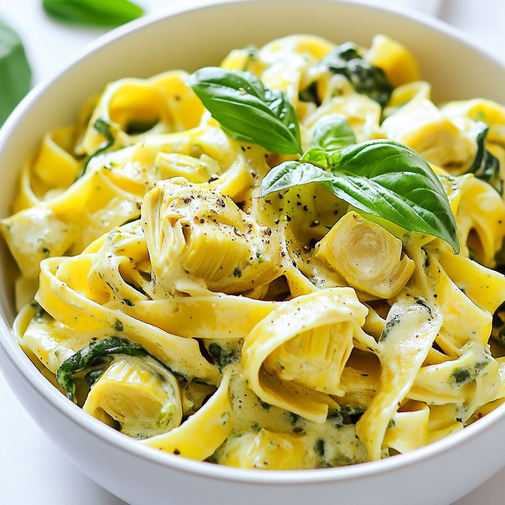 Creamy Spinach Artichoke Pasta Delightful Dinner Idea