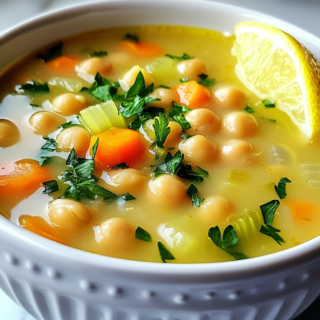 Lemon Garlic Chickpea Soup Flavorful and Simple Dish