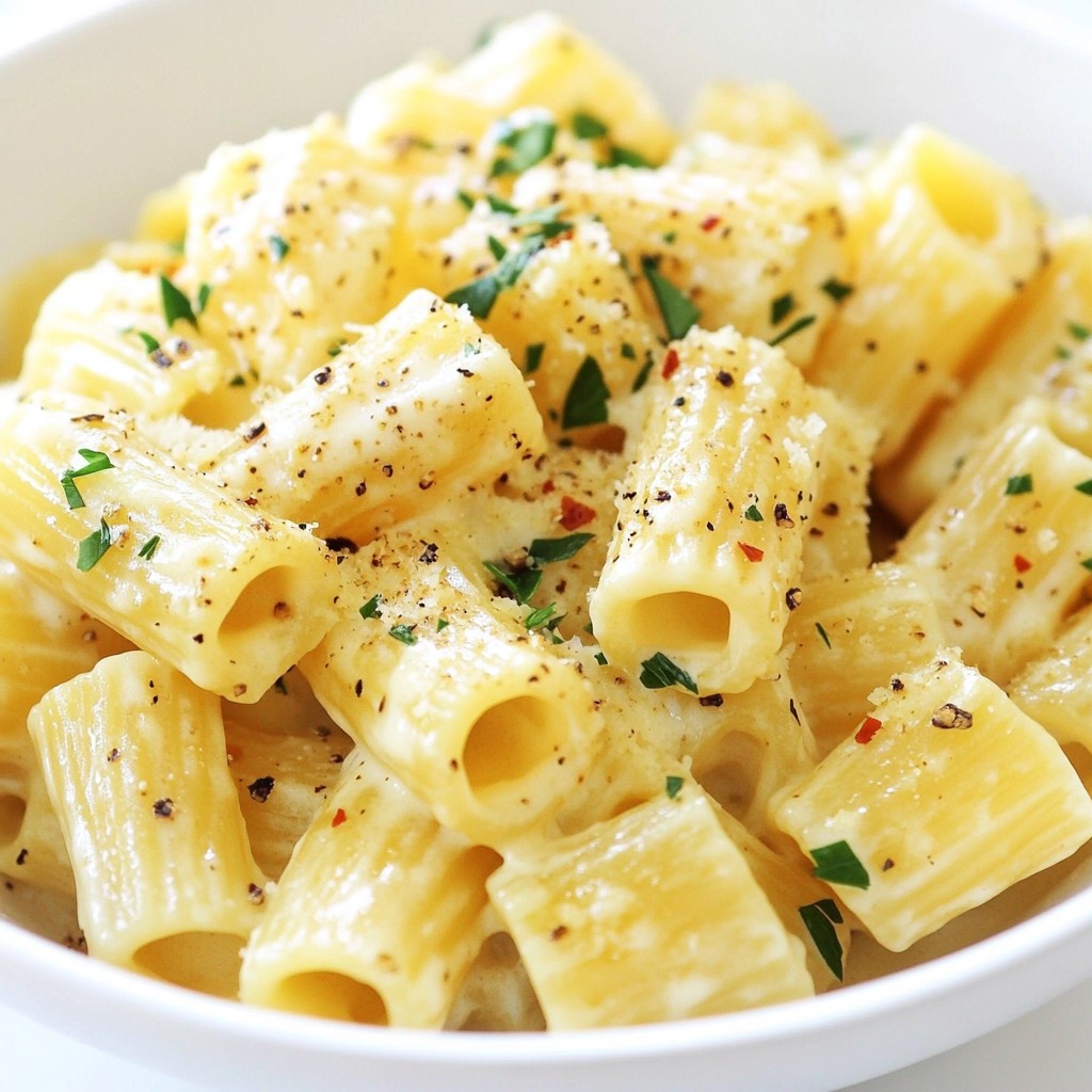 Creamy Garlic Parmesan Rigatoni Easy Dinner Recipe