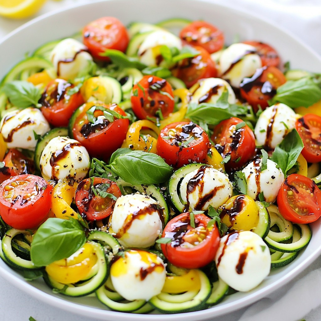 Zucchini Noodle Caprese Salad Fresh and Flavorful Dish