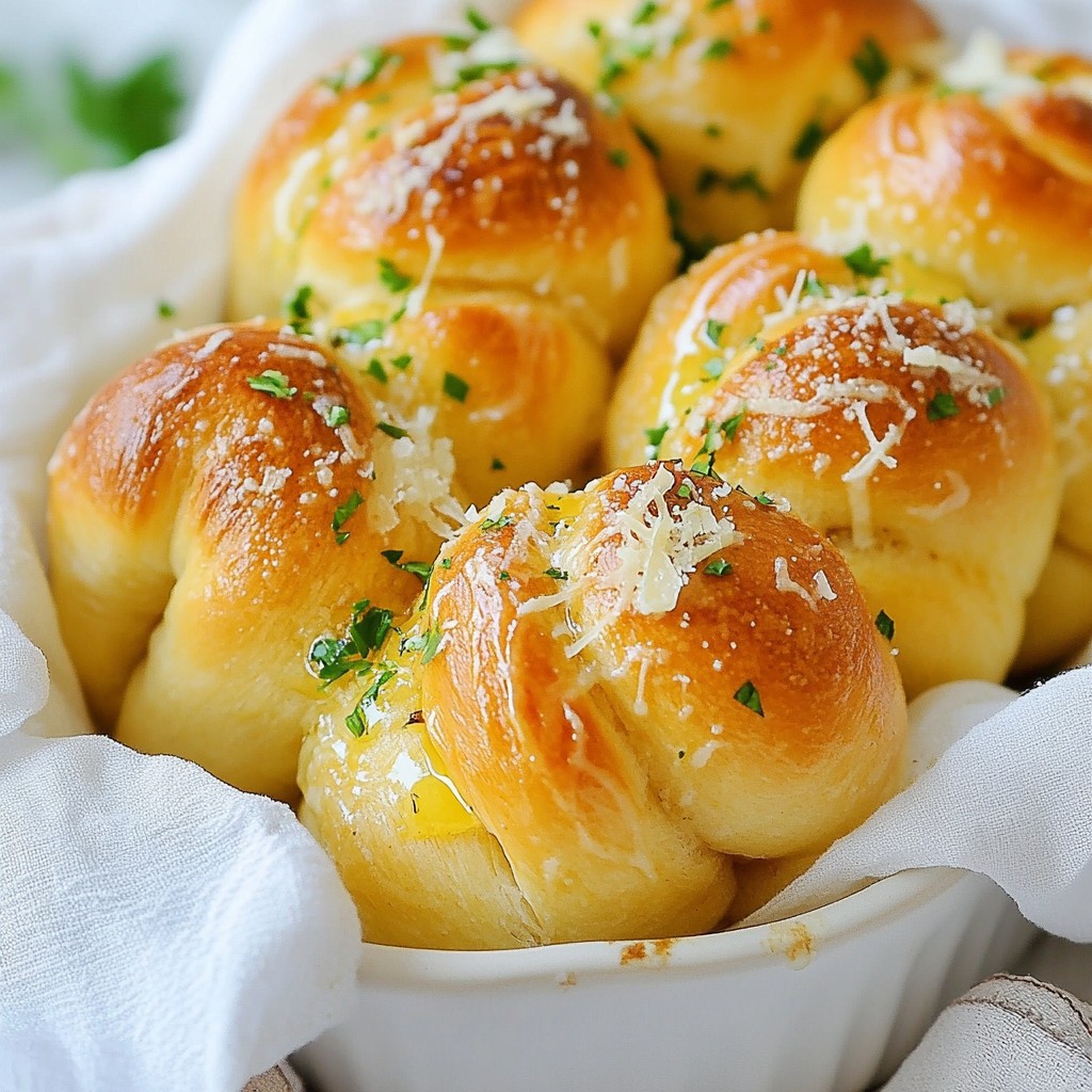 Garlic Parmesan Knotted Rolls Easy and Flavorful Treat