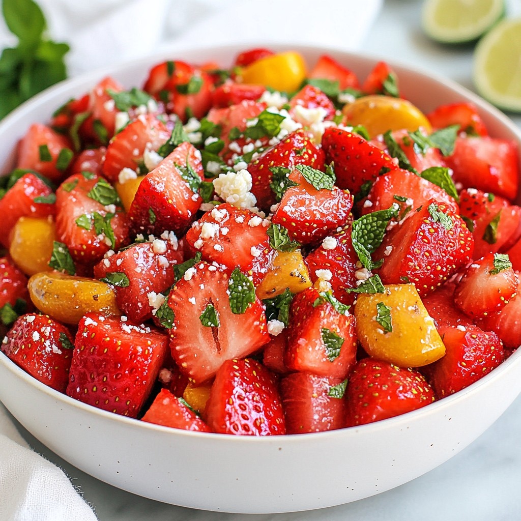 Strawberry Watermelon Mint Salad Fresh and Tasty Treat