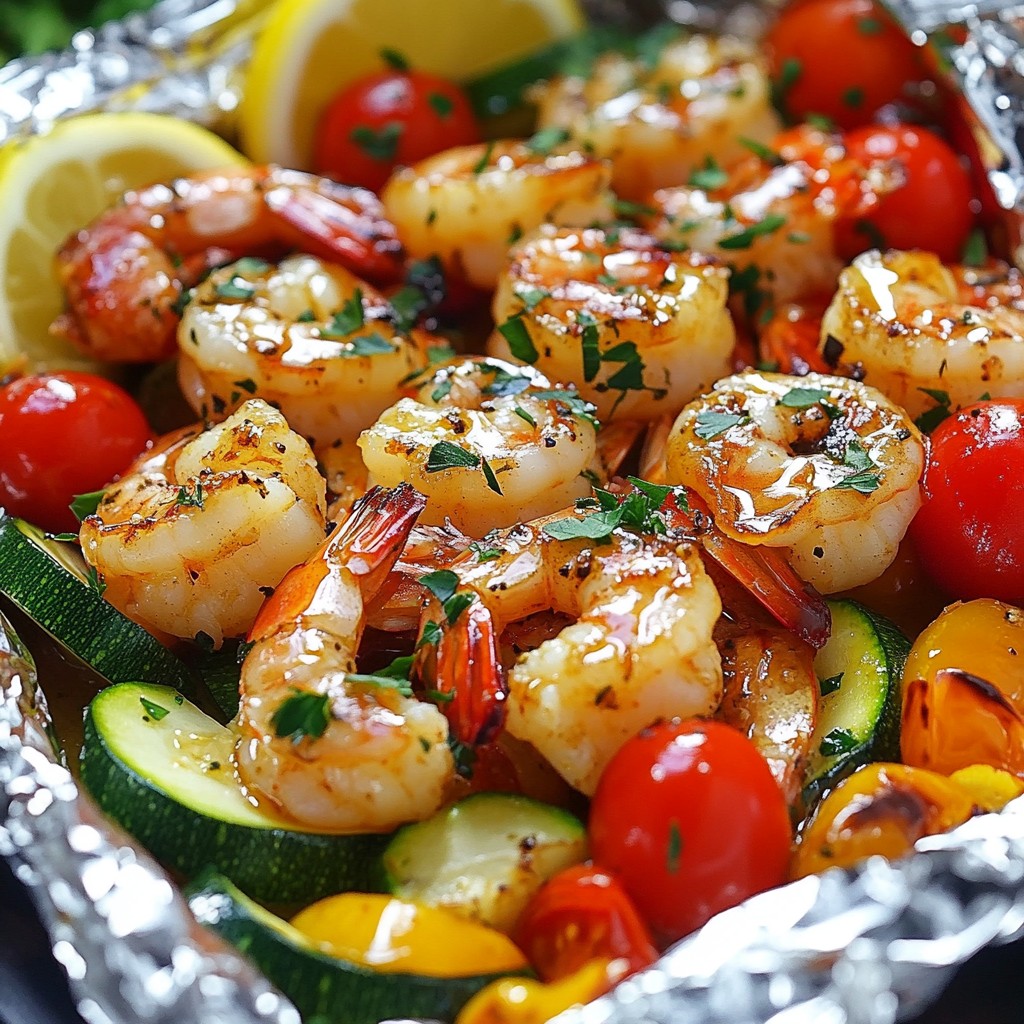 Garlic Butter Shrimp Foil Packs Quick and Flavorful Meal
