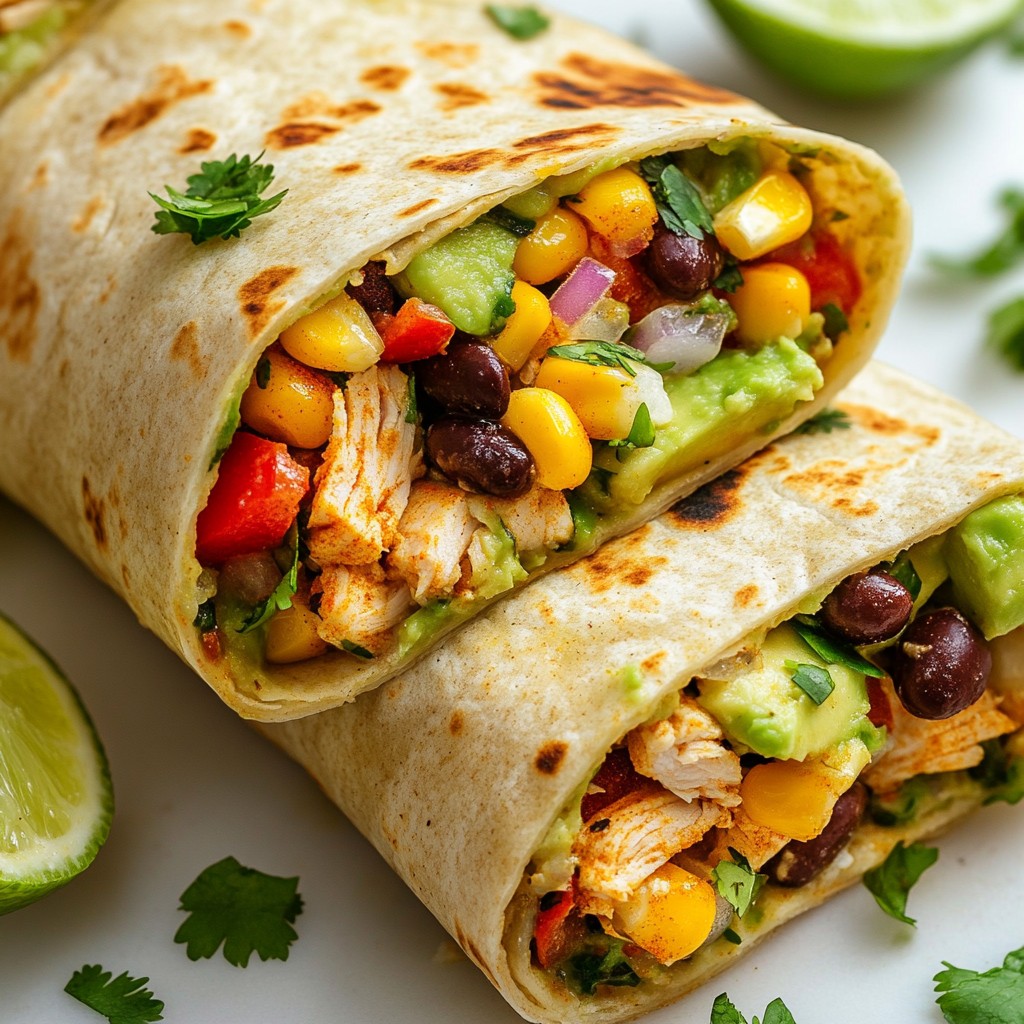 Southwest Chicken Avocado Wraps Quick and Tasty Meal